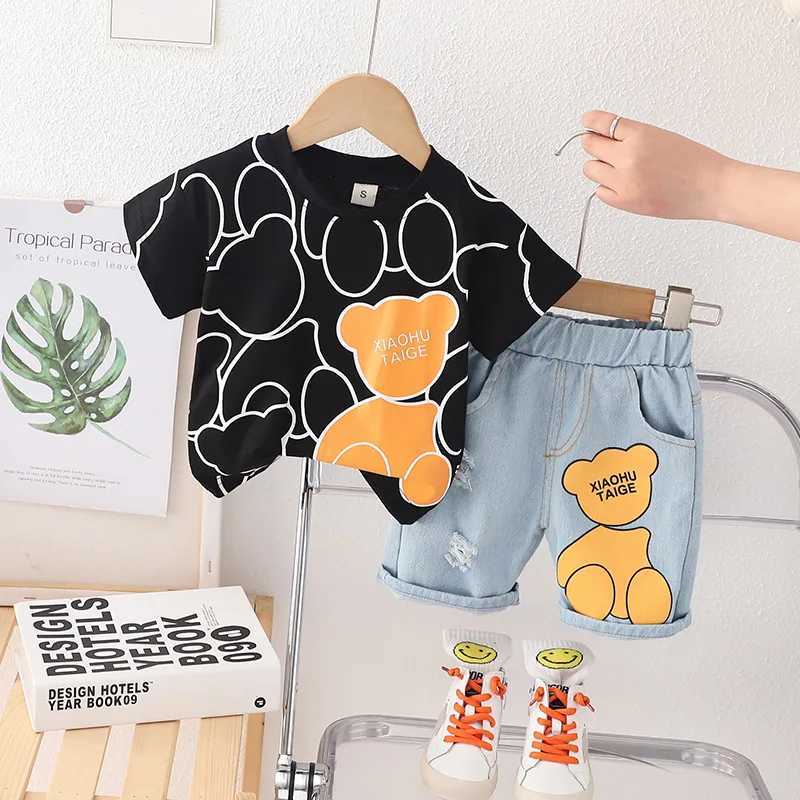 New Baby Boys Clothes Suit Summer Children Boys Fashion Cartoon T-Shirt Shorts 2Pcs/Sets Toddler Casual Costume Kids Tracksuits R250606