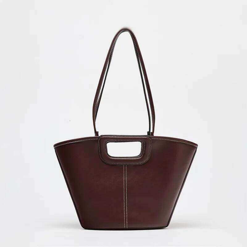 New Fashion Handheld Large Capacity Bucket Popular Merade Color System Simple Single Shoulder Crossbody Tote Bag