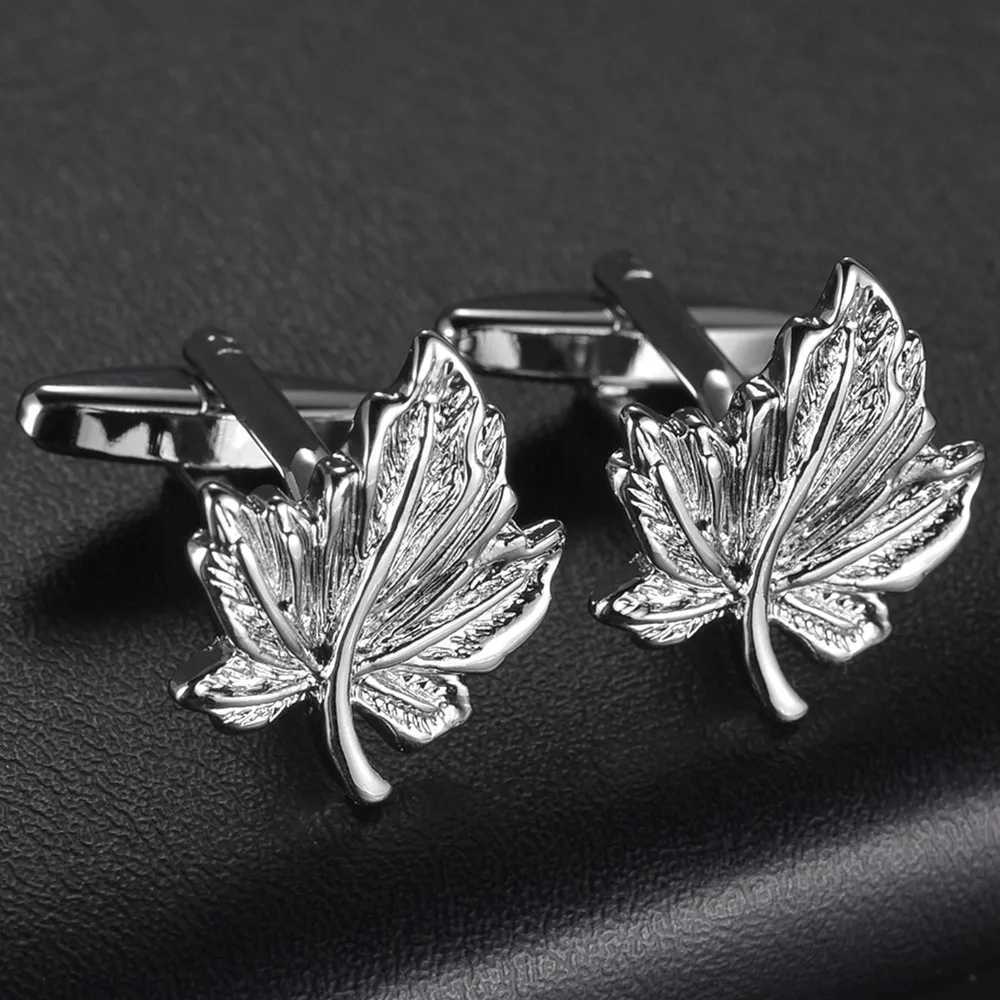 Fashion Copper Material Business Mens Shirt Cufflinks Gentlemen Fingerprint/Leaf/Square Cuff Button Male Wedding Jewelry W250606