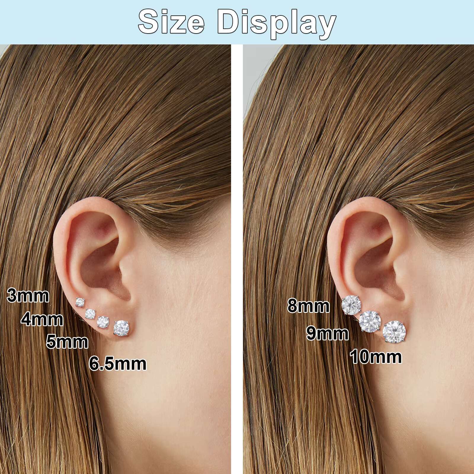 Luxury Men Women Mossanite Earrings Jewellery Gold Plated Silver 925 Pass Diamond Tester Real VVS Moissanite Stud Ear Rings