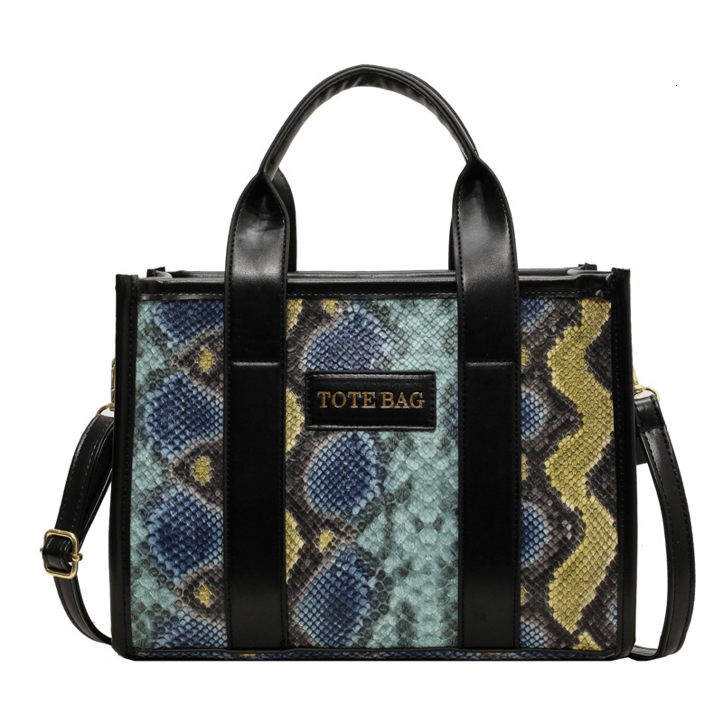 Free Shipping Designer Bag 2025 New Niche High-value Womens Shoulder With Contrasting Colors And Snake Skin Patterns Trendy Personality Simple Diagona