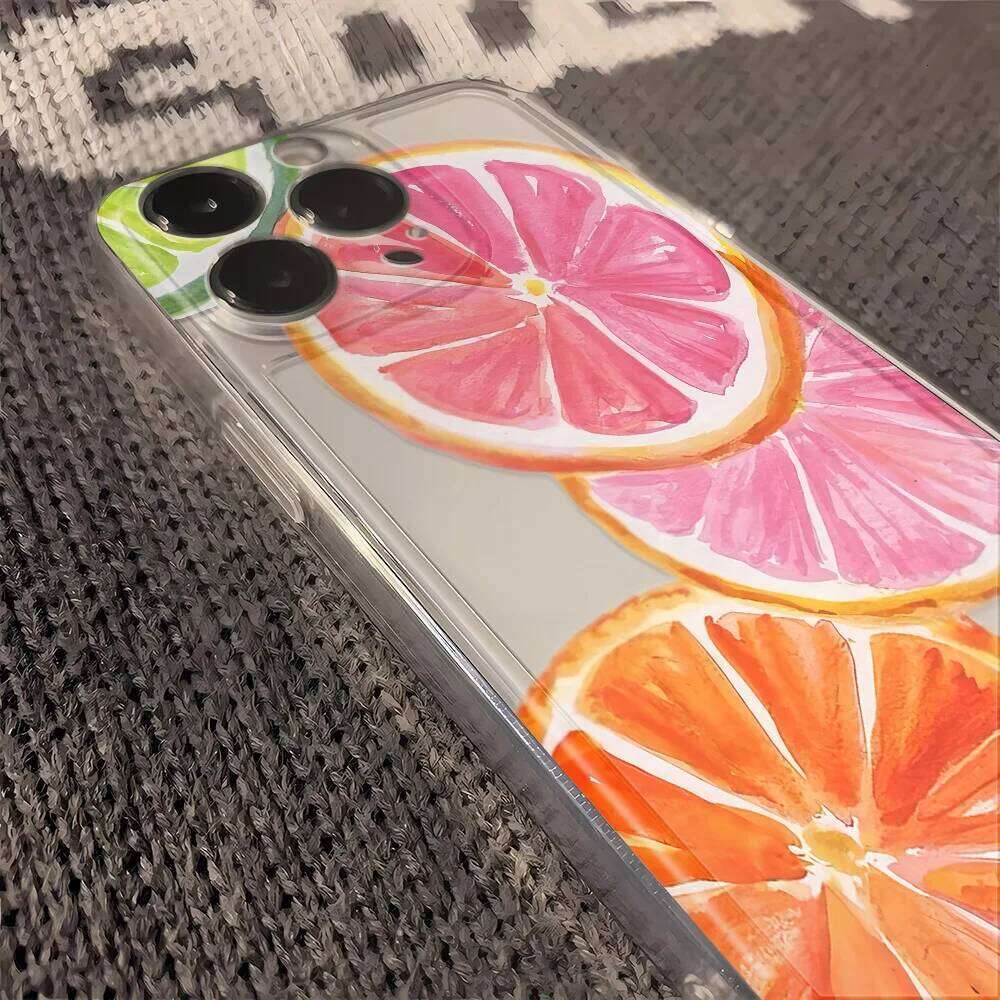 Refreshing Lemon Transparent Soft TPU Phone Case For IPhone 16 Pro Max 14 13 12 11 XS X XR 7 8 Plus coque iphone 15 Cover
