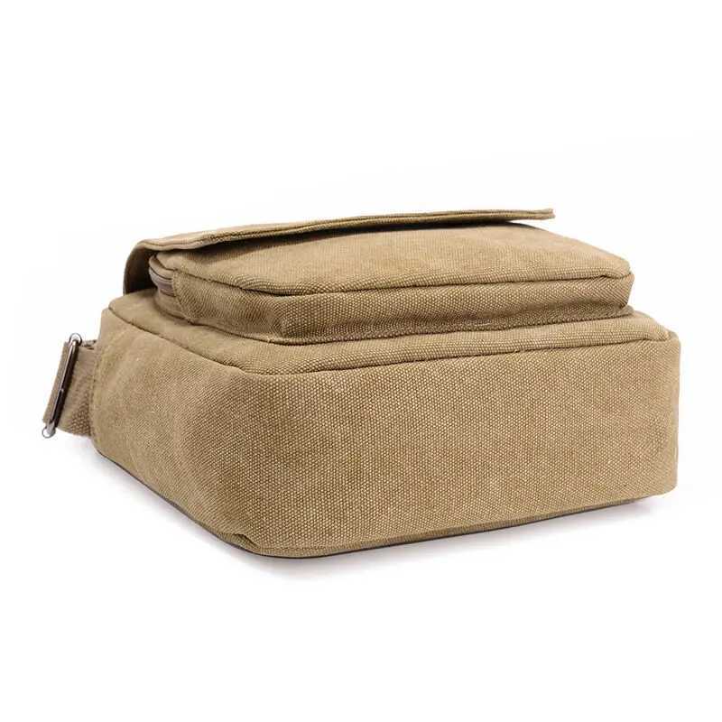 Mens Casual Style Canvas Shoulder Messenger Bags Multi-pocket with lid Handbag Crossbody Flap Bag For Man Business Sling Bag M250606