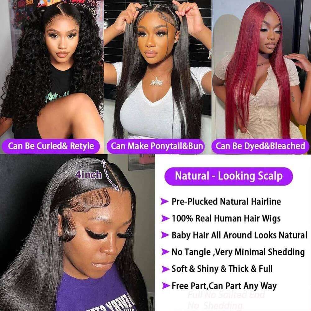 13x6 Full Front Human 30 Inch 13x4 Frontal 4x4 Lace Closure with Baby Hair Cheap Wigs On Sale