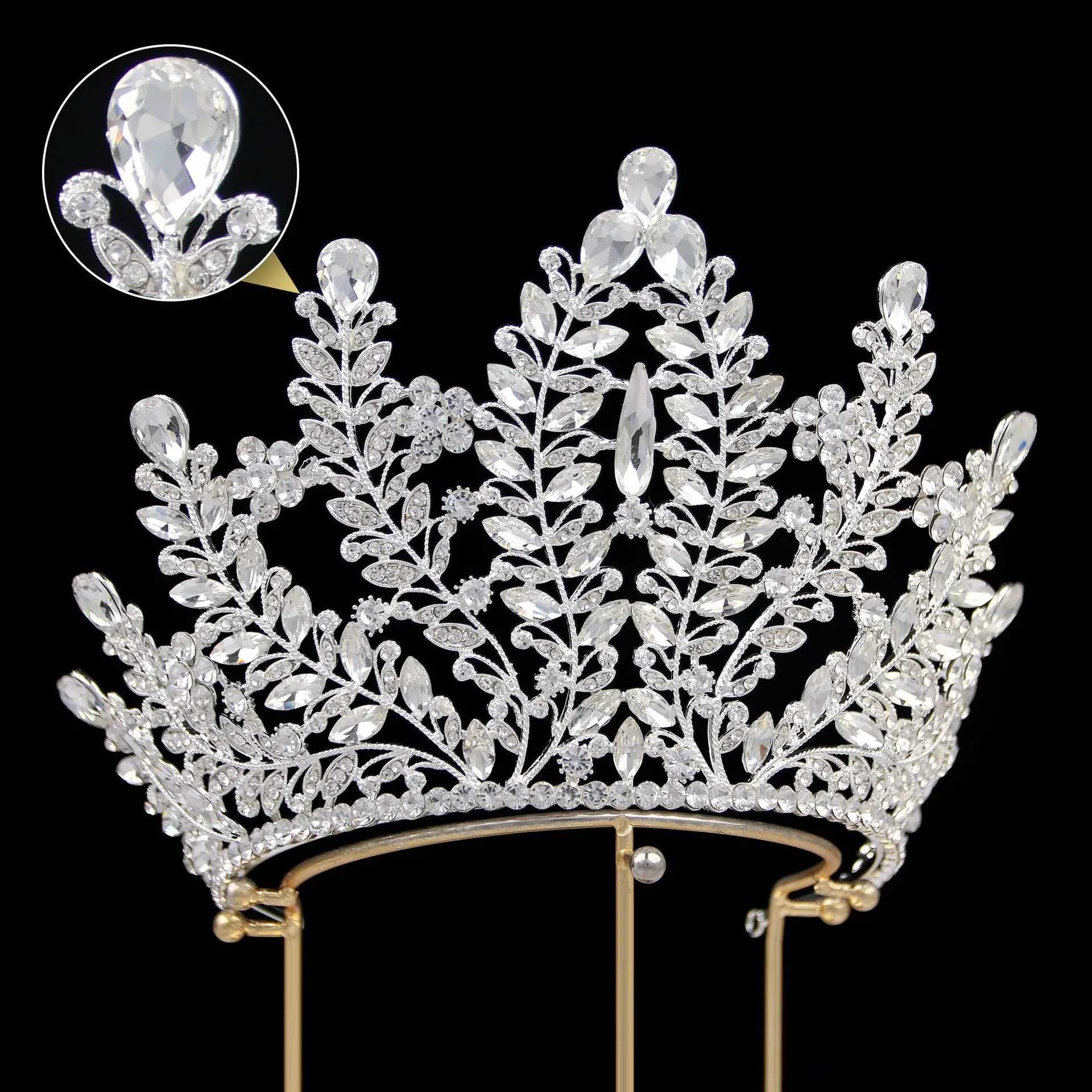 Luxury High Quality Royal Queen Wedding Crown for Women Large Crystal Banquet Tiara Party Costume Hair Jewelry Accessories Z250605