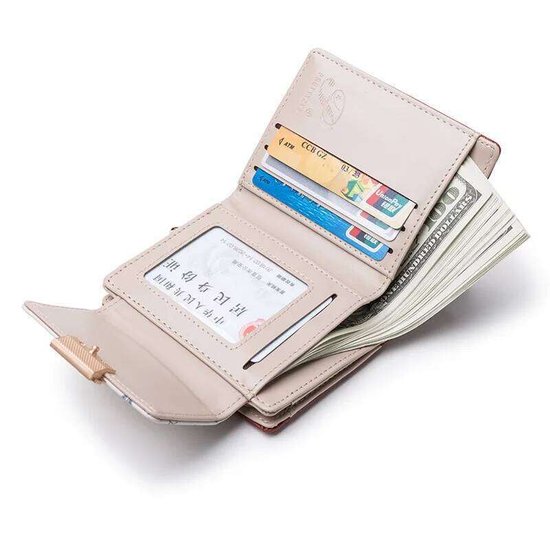 Wallet summer new Internet celebrity short folding female cute Japanese girl heart small Female coin purse zip MASA