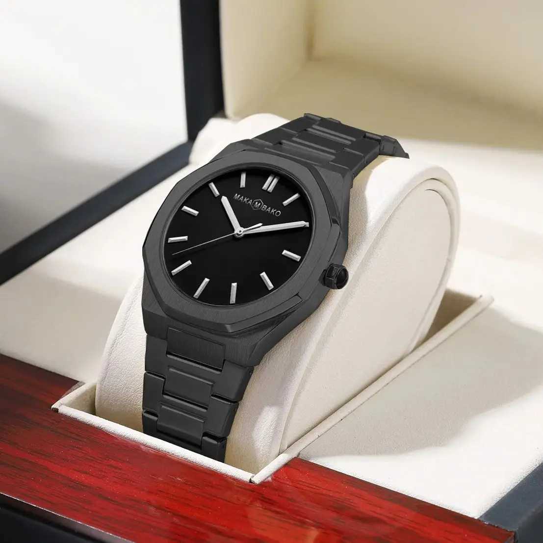 Business Men Watch Fashion Octagonal Stainless Steel Strap Japanese MIYOTA 2035 Quartz Clock Silver Black Casual Men Watch reloj Y250605