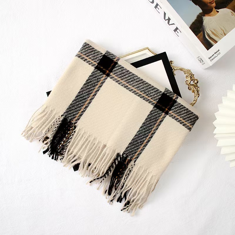 T899 cashmere scarf women's autumn and winter new warm neck scarf line large square Japanese and Korean small fresh outer shawl
