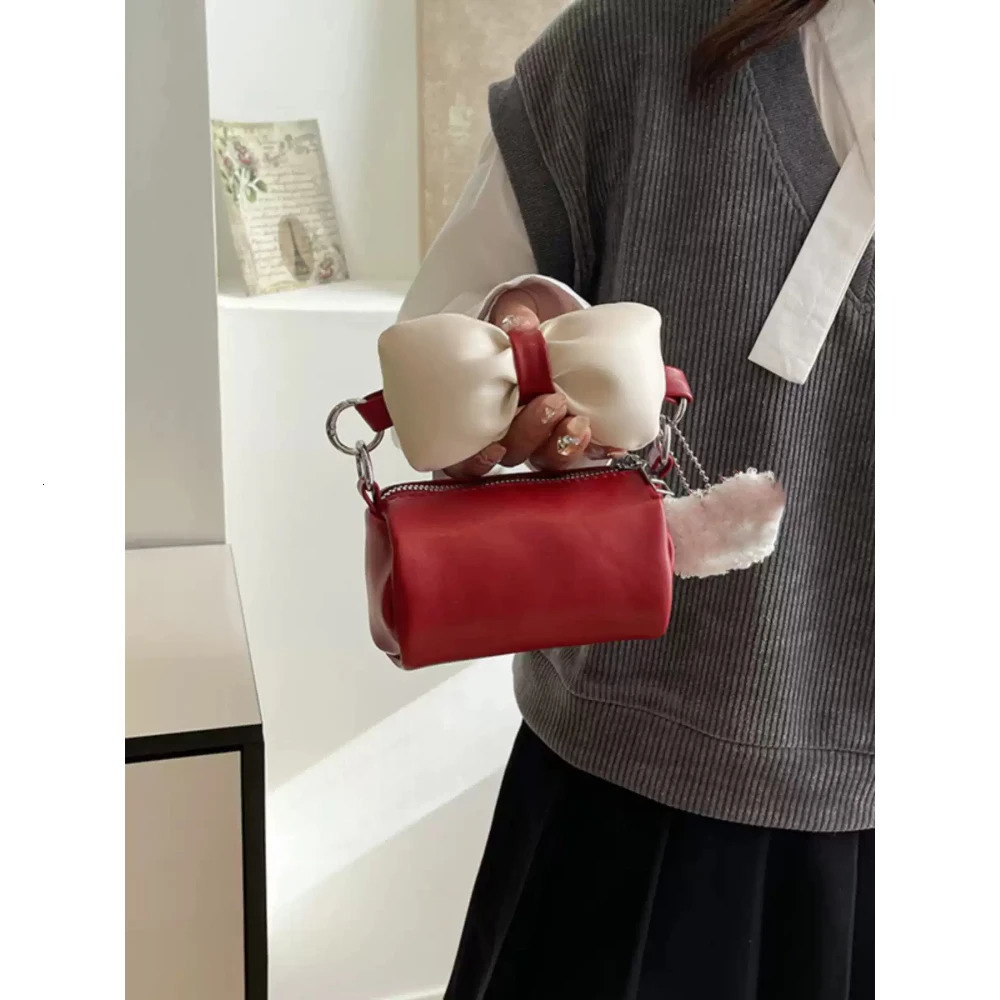 Cute Mini Crossbody Bag for Women Female Casual Bow Zipper Single Shoulder Bags Lipstick Purse Delicate Handbags 250605