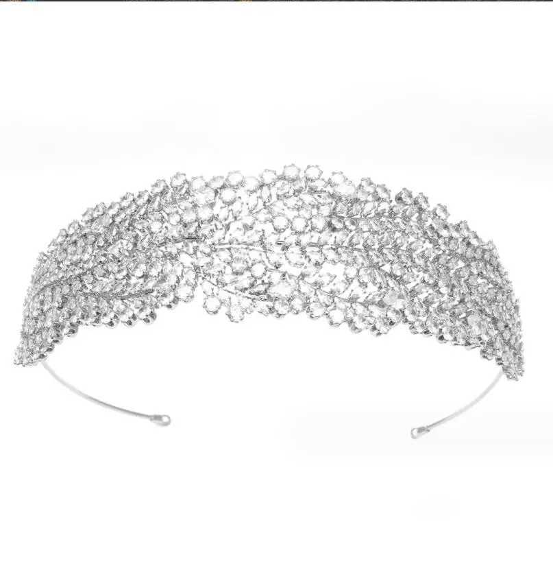 Luxury Bridal Headband For Wedding Headdress Cubic Zirconia CZ Bride Tiaras Crowns Headpiece Prom Party Hair Jewelry Hairbands Z250605