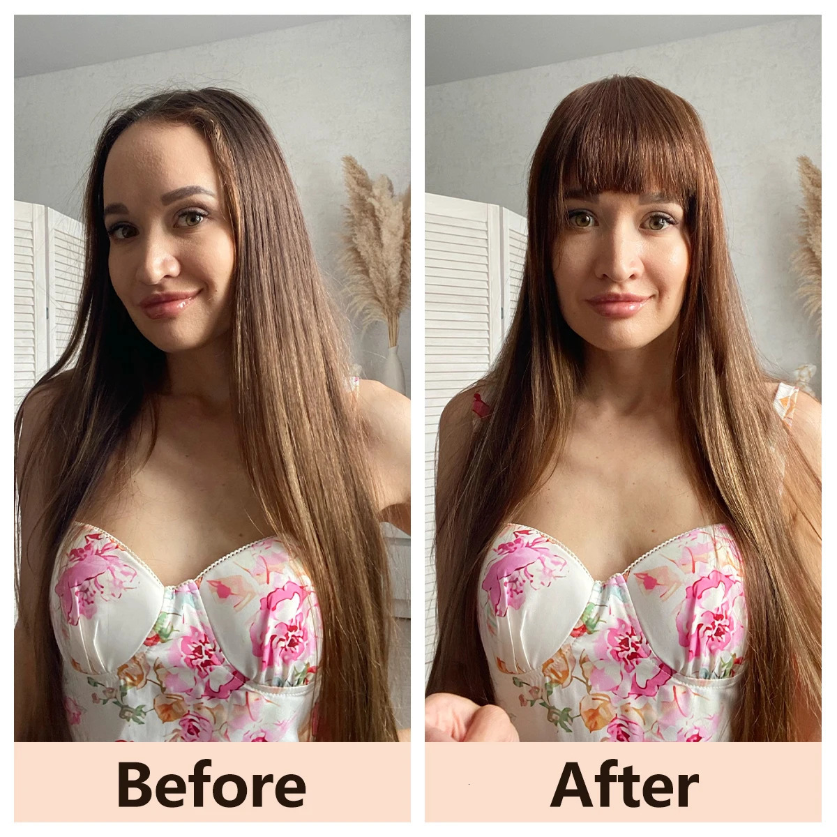Human Hair Bangs 3 Clips 3D Blunt Cut Natural Hair Bangs OverHead Clip In Hair Extensions Non-Remy 2.5x4.5 Black Brown Blonde 250529