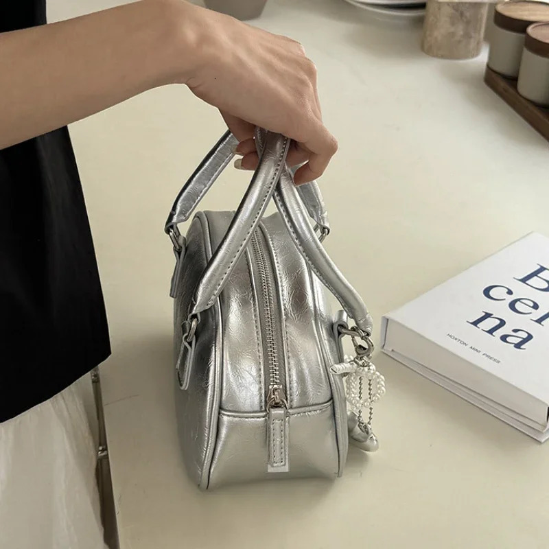 South korea Portable Square Sling Bag Women Exquisite All-Match Cross-body Bowling Bag Small Bag Handbags Purses 250605