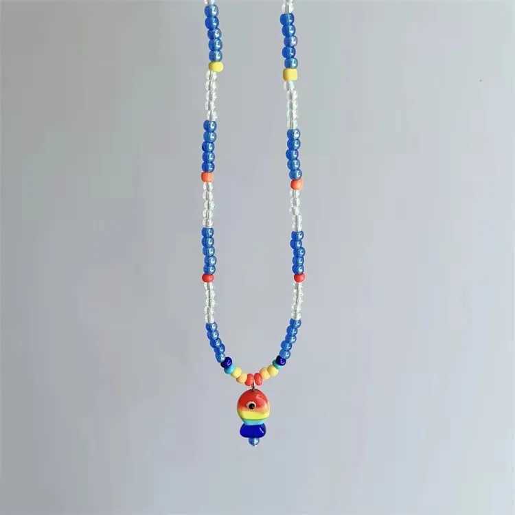 Womens Bohemian Vintage Starfish Necklace with Handmade Fish Tail Beads Ethnic Summer Jewelry Gift Y250605