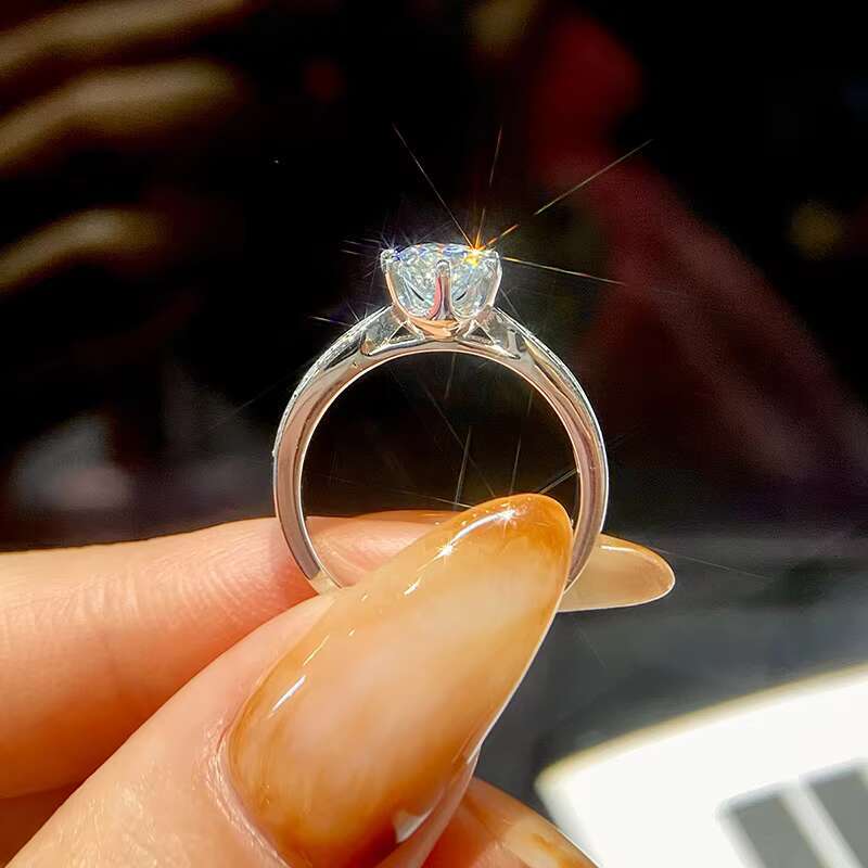 Gra Certified Solitaire Diamond Moissanite Ring 925 Sterling Silver 1 2 Ct Round Cut for Women Engagement Fine Jewelry