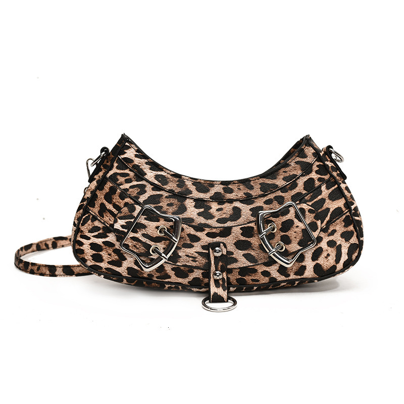 designer Trendy Women's Bags 2025 Winter New Crossbody Bag Fashion Sense Niche Leopard Print Shoulder Underarm Bag