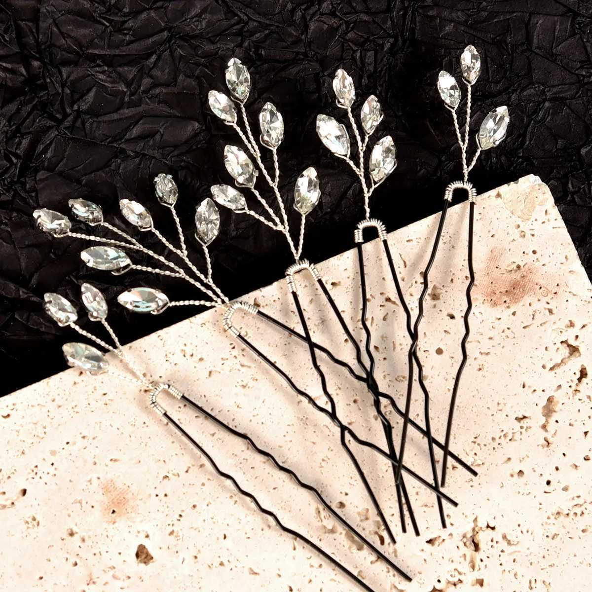 5PCS Fashion Crystal Rhinestone Hairpins Stick Hair Clip for Women Bridal Hair Accessories Party Wedding Hair Clips Jewelry Z250605