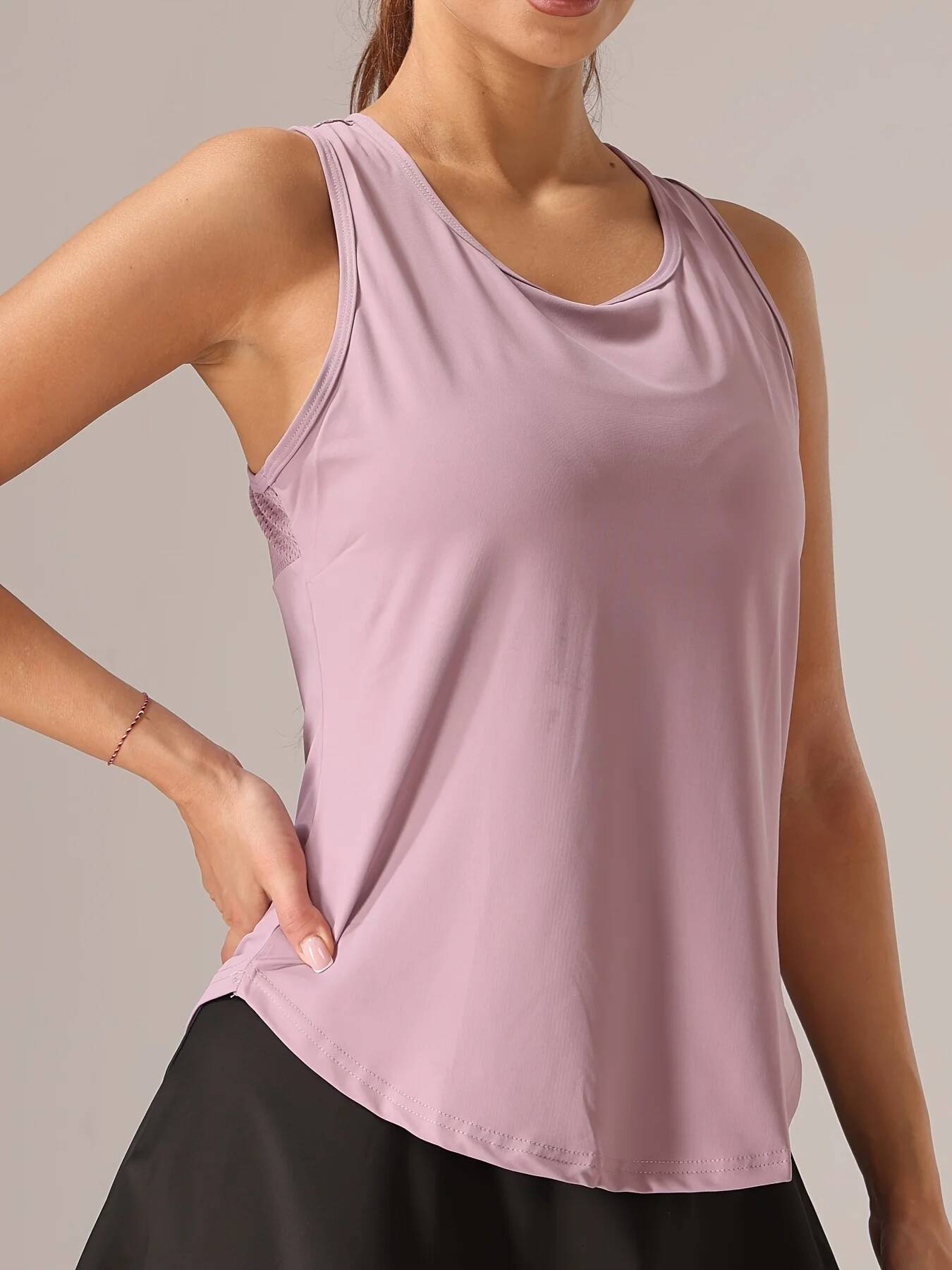 Women's Sleeveless Athletic Tank Top - Mesh Back & Crisscross Design