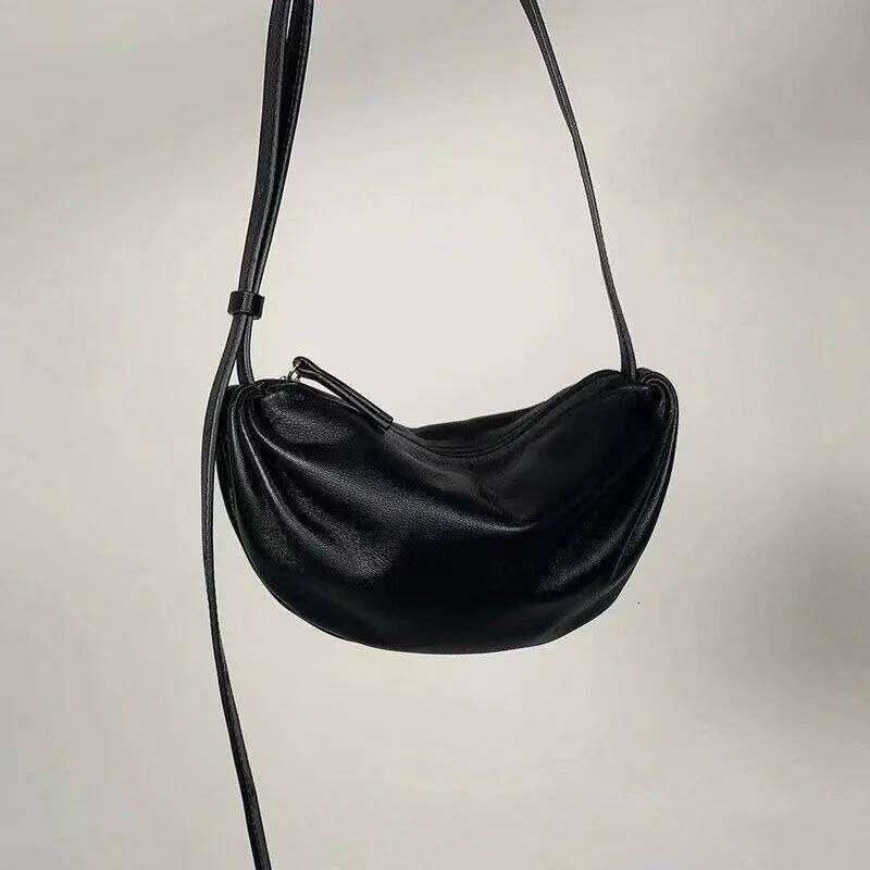 Women's Multifunctional Pu Half-Moon Small Underarm Fashionable Casual Dumpling Design Shoulder Bag Soft Versatile Handbag
