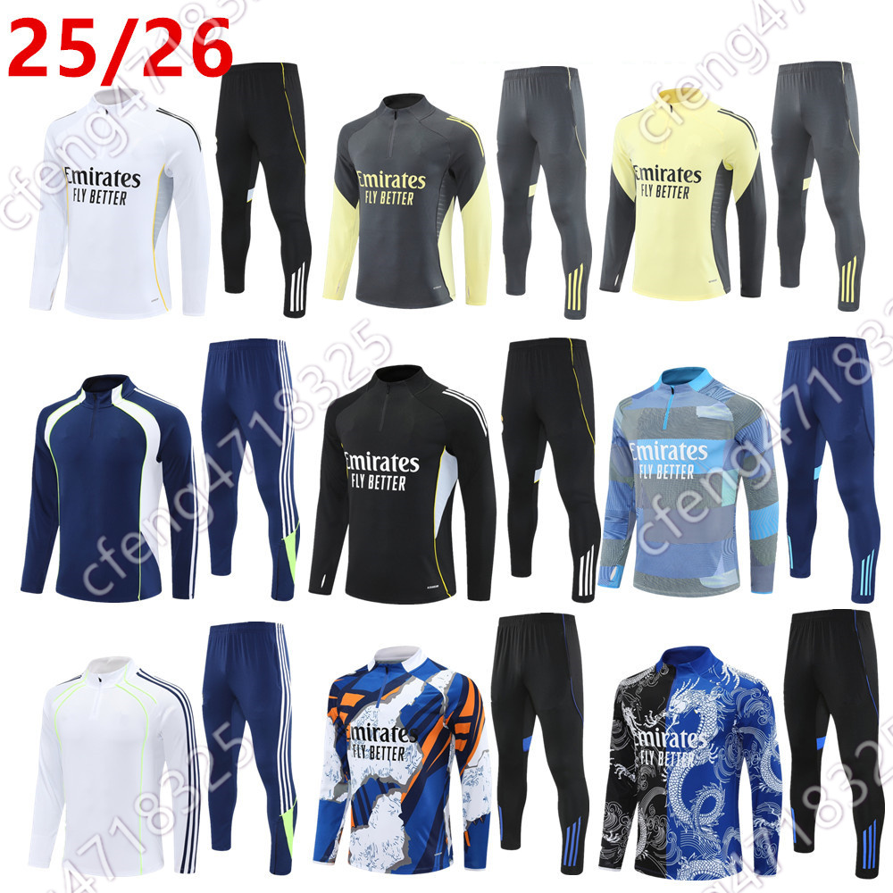 BELLINGHAM MBAPE Football Training Suit VALVERDE RODRYGO MODRIC Adult Sports Suit Set 25 26 CAMAVINGA Madrid Children's Long Sleeve Set