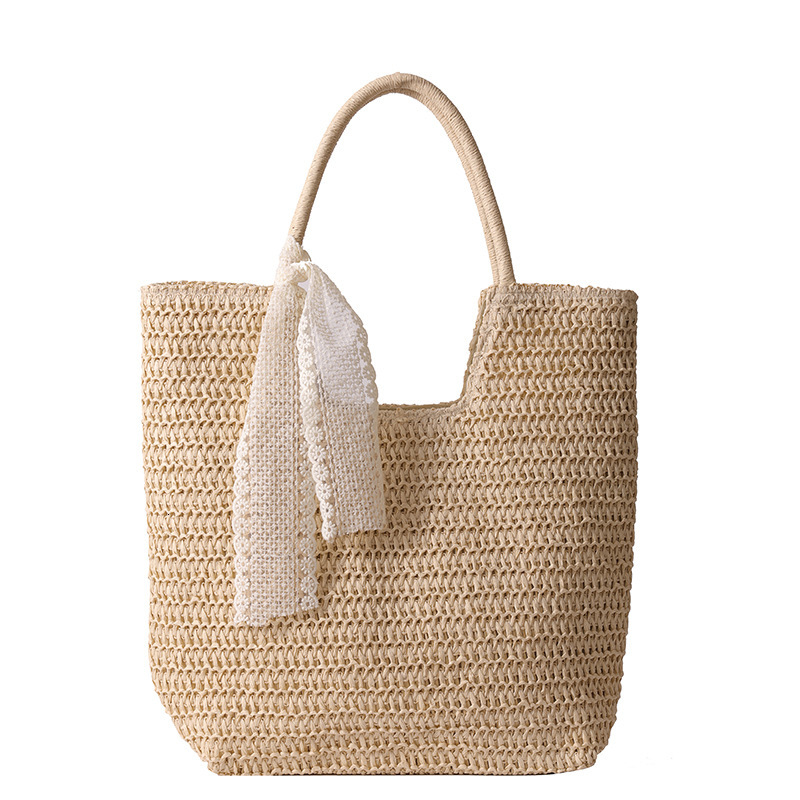 Cross border beach vacation style straw bag fashion large capacity leisure straw bag woven bag designer women's shoulder bag