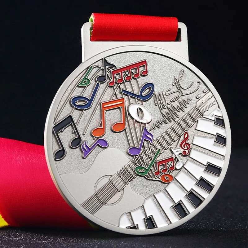 Metal Medal Trophy Grand Music Piano Violin Singing Childrens Competition Award Singing Medal T250606