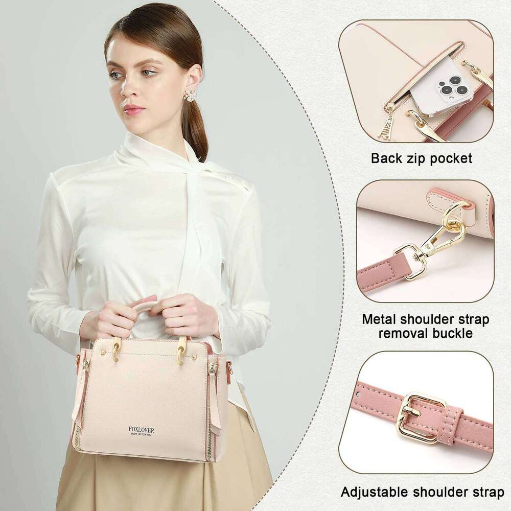 Women Split Leather Shoulder Elegant Handbag Smal Tote Female Large Capacity Lady Crossbody Bag Stylish Messenger Bags