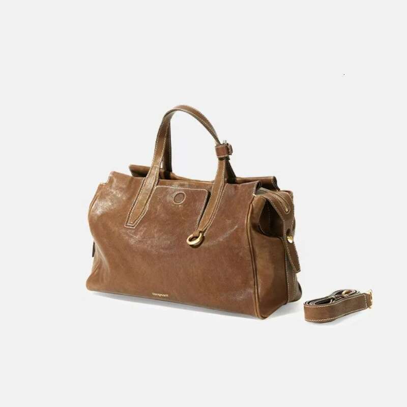 Women Travel Shoulder Large Capacity Fashion Versatile Plant Fiber Leather Commute Bag Motorcycle Equ Handbags