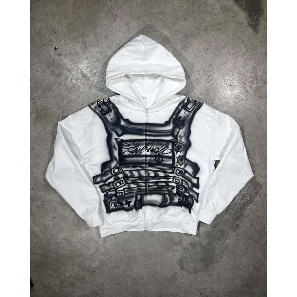 Hoodie with Printed Pattern Long Sleeve Pullover Street Fashion Y2K