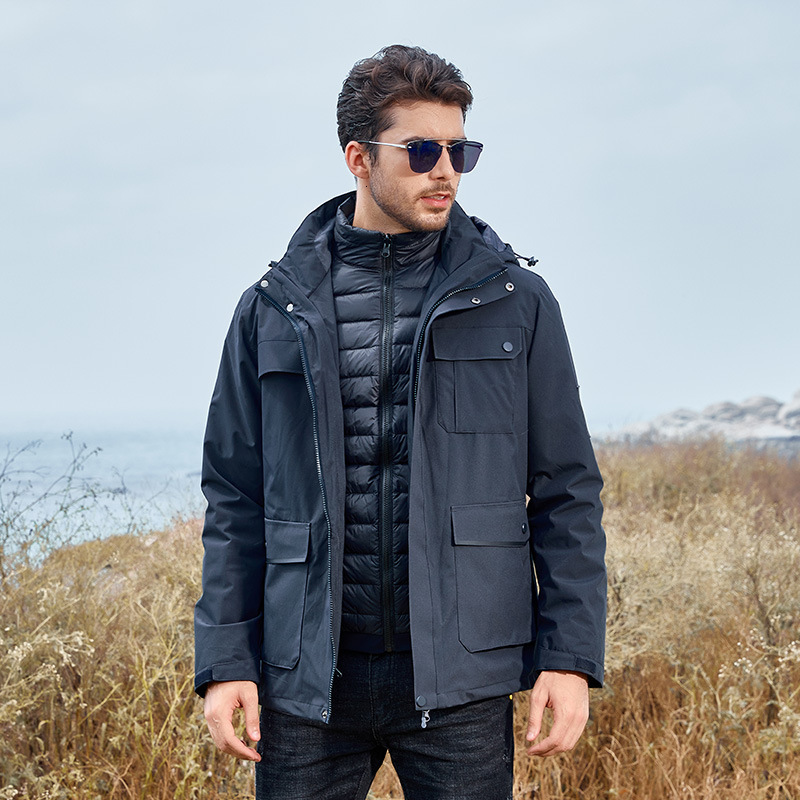 Ddmyoutdoor Outdoor Autumn And Winter Assault Two Piece Set Three In One Detachable Down Liner Warm Jacket Couple Hiking Suit Jackets