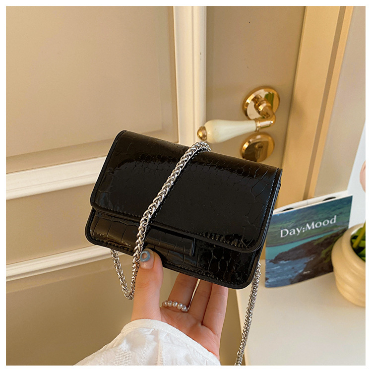 designer 2025 Spring/Summer New Fashion Crocodile Pattern Chain Shoulder Crossbody Small Square Bag for Women, Supports Wholesale and Mixed Orders