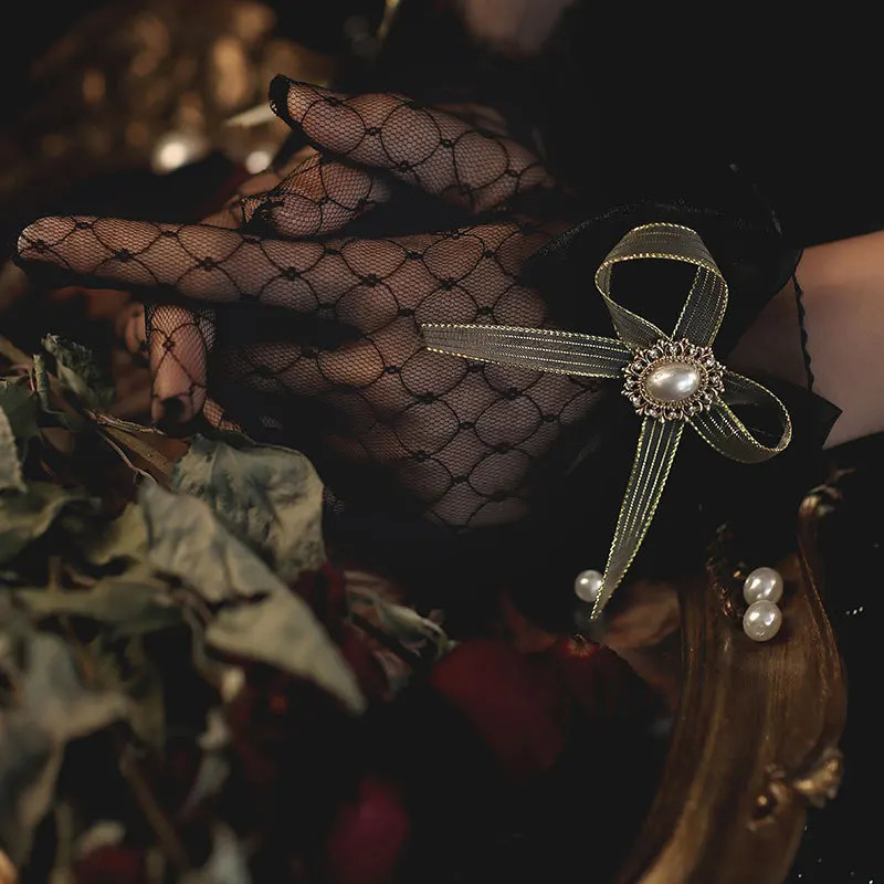 Arrival Black Gloves lace Sexy Lace Short Tulle Full Finger Driving Gloves Bride Gloves Guantes Largos Mujer 2025 250603