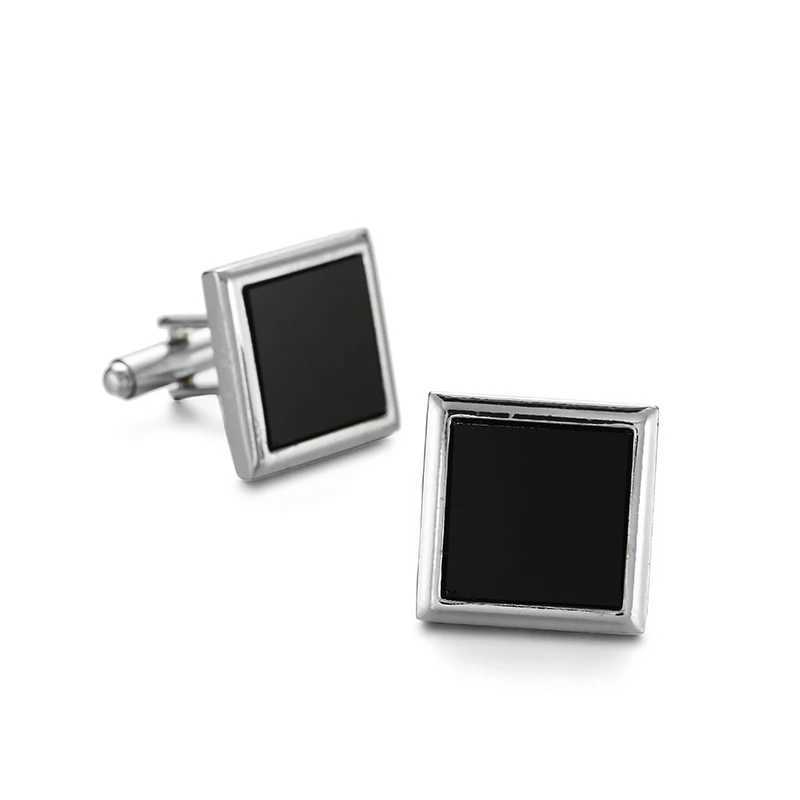 Mens French shirt cufflinks with minimalist metal design enamel crystal French cuffbutton Fashionable wedding jewelry W250606