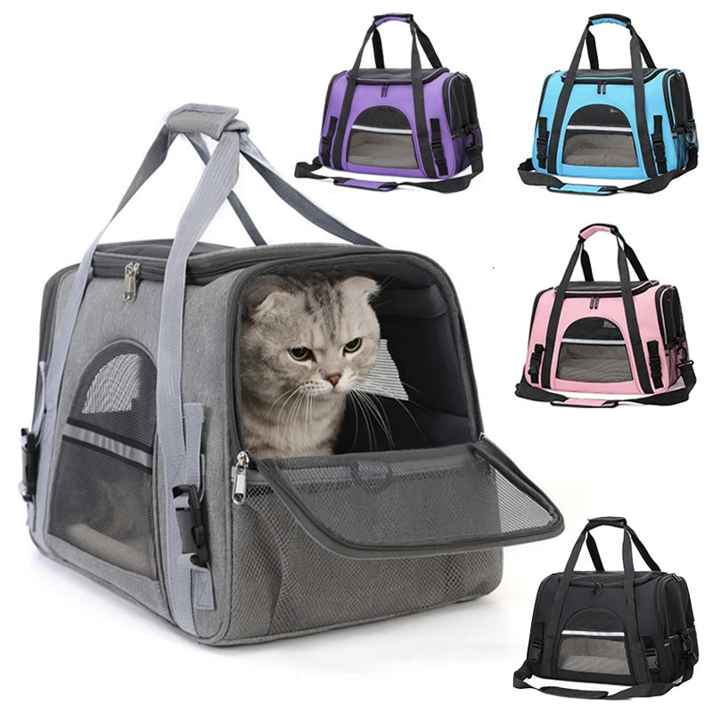 Portable Dog Cat Bag Pet Puppy Travel Bags Breathable Mesh Foldable Cats Dog Handbag Travel Pet Bag Transport Bag 250603