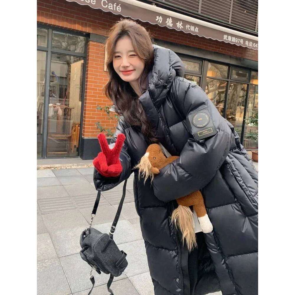 Winter Women Clothing Warm Long Parka Thick Over-the-knee Puffer Jacket Zipper Black Cotton-padded Coats Windproof Jackets New