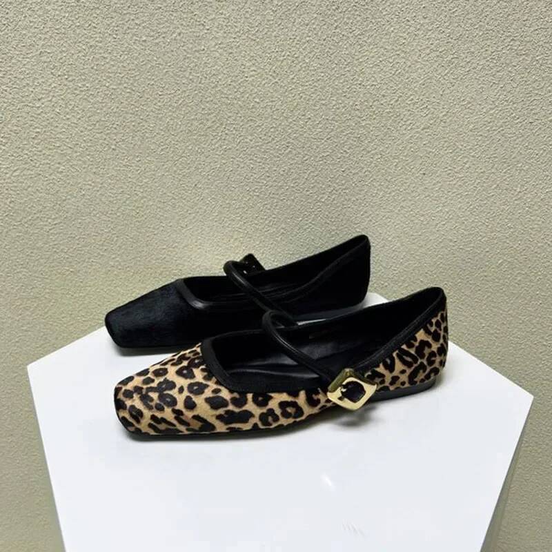 Ddmyoutdoor Fashion Women S Flat Round Toe Leopard Print Casual Woman Breathable Slip On Outdoor Soft Mary Jane Shoes Outdoor Shoes