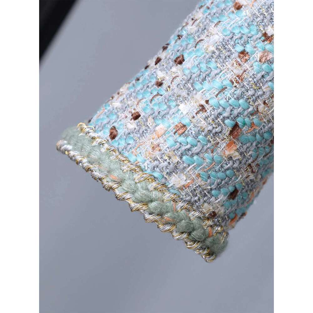 French Elegant Temperament Fashion Suit Round Neck Single-breasted Jacket Top High Waist Slim Skirt Two-piece Sets Women Winter