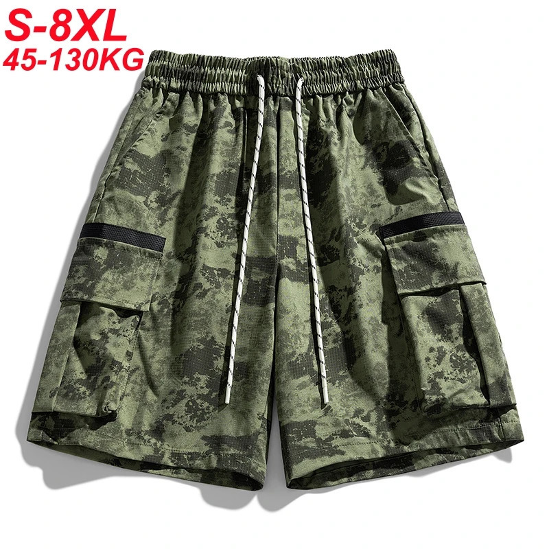 Camouflage Mens Shorts Quick Dry Bermuda Male Multi Pockets 8xl 7xl Summer Army Green Large Plus Sport Cargo Breeches 250530
