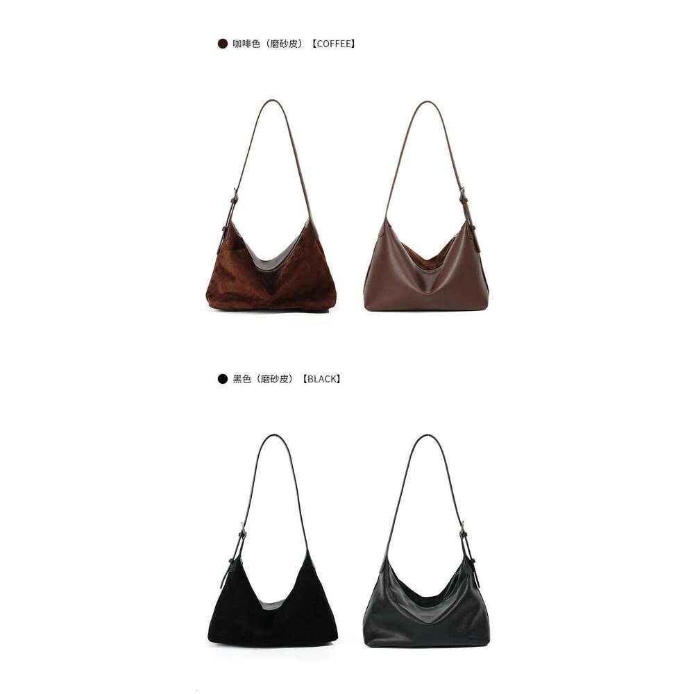 First layer vegetable tanned cowhide armpit classic crossbody hobo bag all-match casual genuine leather commuting shoulder dumpl