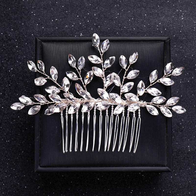 Silver Color Flower Pearl Crystal Wedding Hair Comb Hairpin Headband For Bride Women Wedding Hair Accessories Jewelry Tiara Gift Z250605