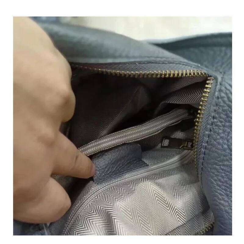 Women's Retro Tote Soft Genuine Leather Large Capacity Crossbody Shoulder Bag Good Quality Handbag Designer Purses For Women 2025/06/06