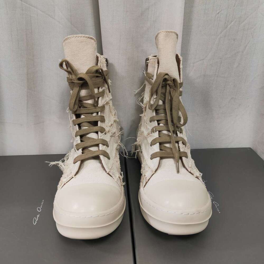 2025 Summer New Thick-Soled Casual Men's with Tassels, Comfortable Lace-Up Canvas Sneakers, Breathable High-Top Single Shoes