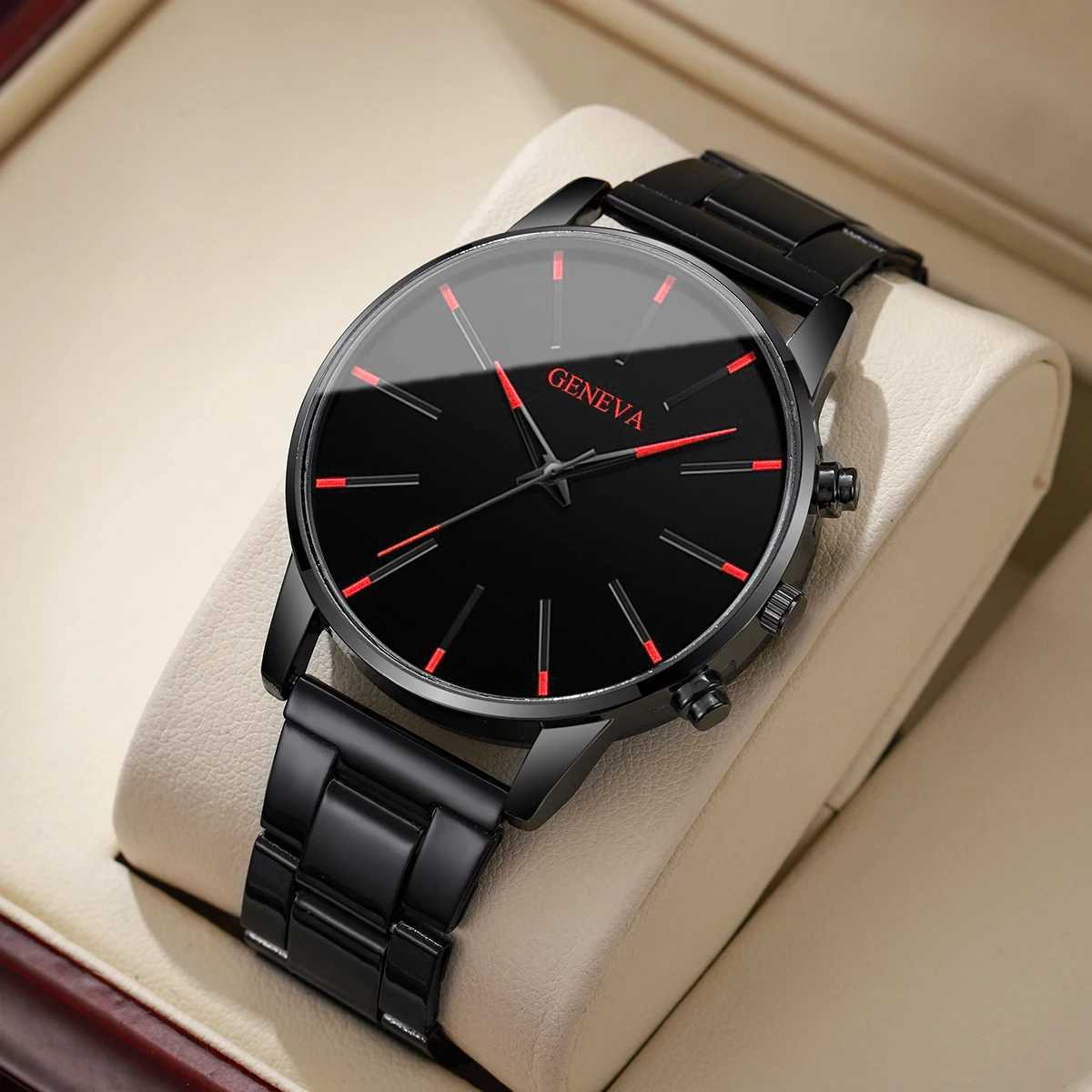 Fashion Men Black Quartz Watch Luxury Men Business Watches Casual Clock Reloj HombreWithout Box Y250605