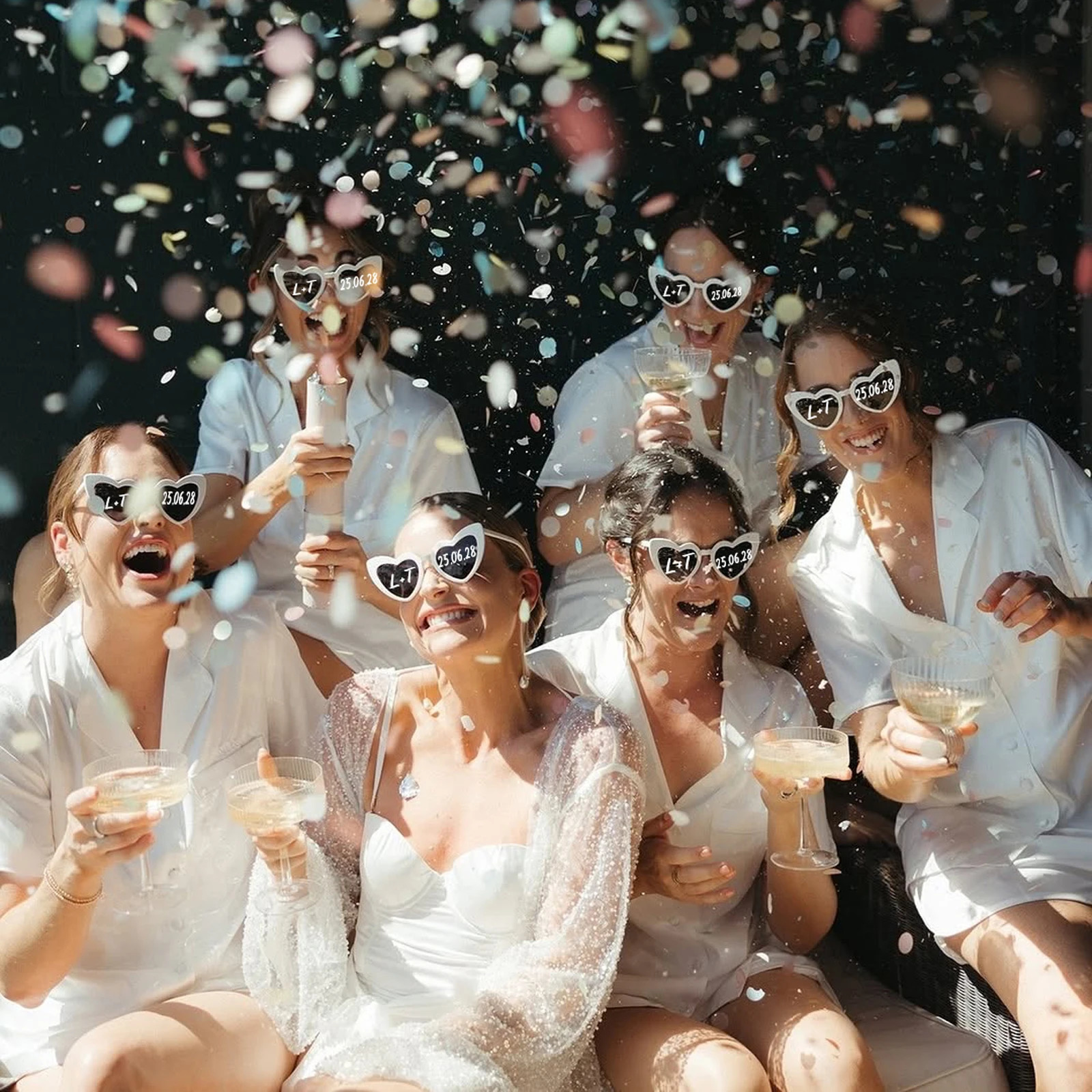 12-120Pcs Custom Wedding Sunglasses Personalized Heart Sunglasses Wedding Party Favors for Guests Date Initials Custom Text 250530