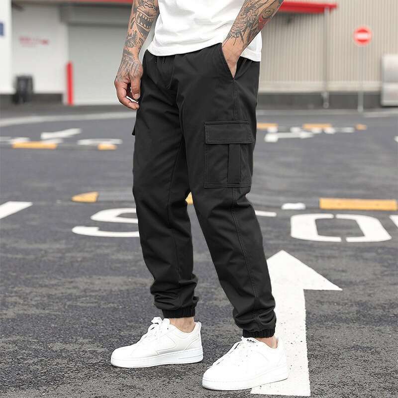 New Cargo Casual Long Pants With Drawstring And Multiple Pockets B5