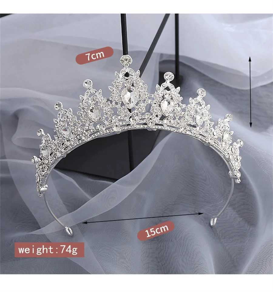 2023 new Wedding Hair Tiara Crystal Bridal Tiara Crown Silver Color Diadem Veil Tiaras Wedding Hair Headpieces Head Jewelry gift Z250605
