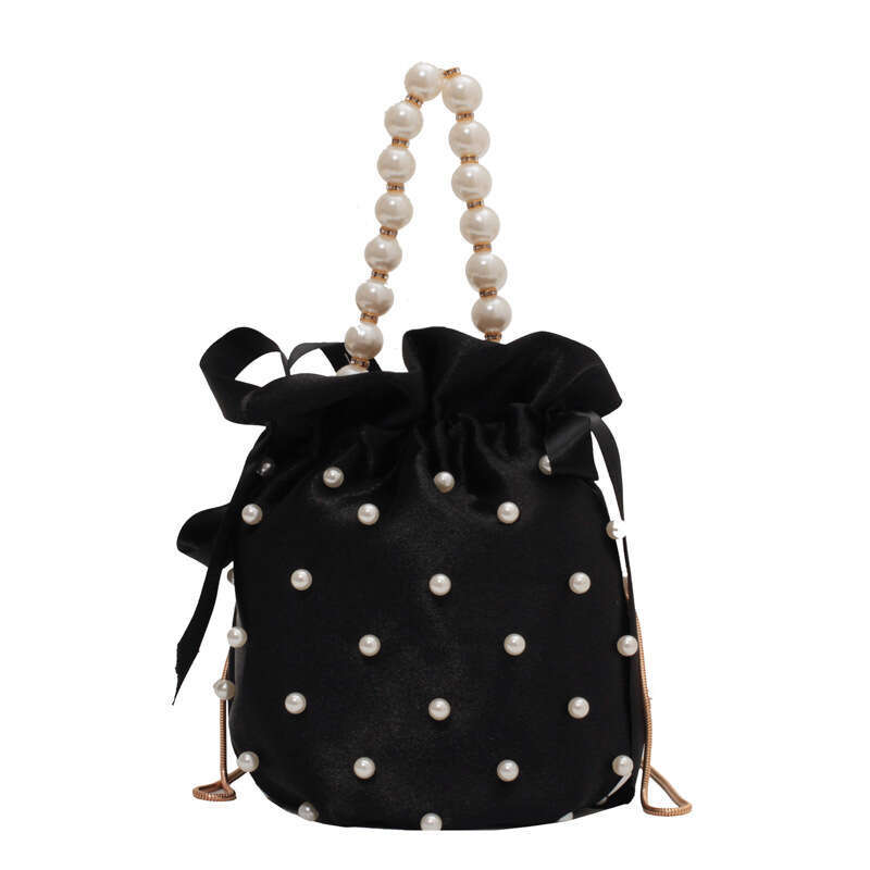 Women's Crossbody Fashion 2024 New Style Personality Ins Chain Pearl Trendy Shoulder Bucket Bag