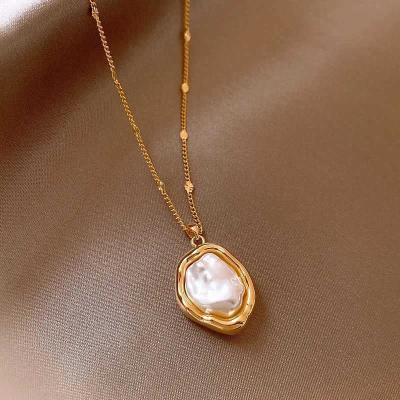 New Irregular Baroque Pearl Pendant Necklace For Women Fashionable Personalized Daily Accessory Party Jewelry Birthday Gifts Y250605