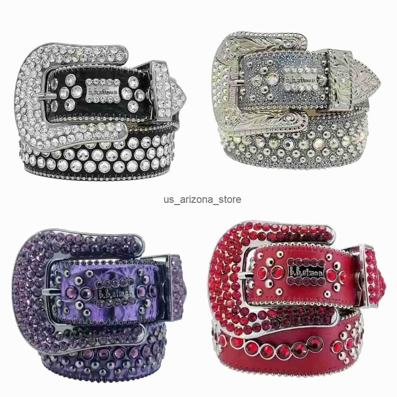 Bb Simon belt designer Y2K luxury vintage pin buckle 20 colors crystal diamond hip hop rhinestone waist fashion solid color shiny PU jeans Q250605