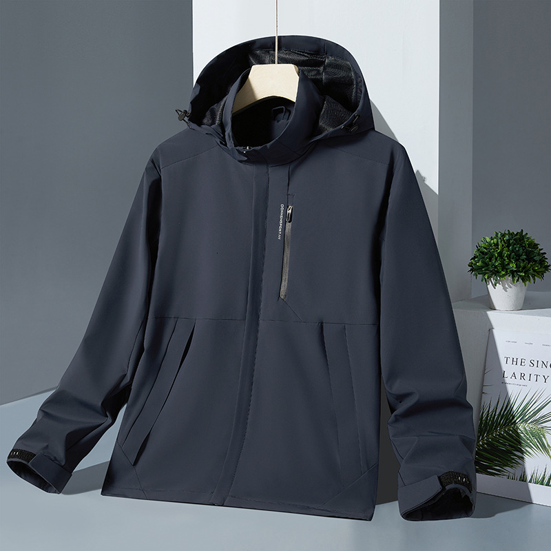Ddmyoutdoor Men S Windbreaker New Casual Spring And Autumn Breathable Waterproof Outdoor Fishing Anti Detachable Hat Sports Jacket Jogging Suit