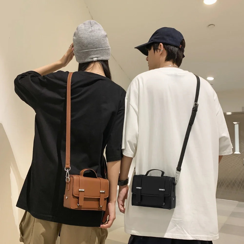 Minimalist Mens Shoulder Bag Fashionable Male PU Leather Crossbody Bags Small Flip Style Messenger Bag for Men Handbag 250605
